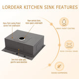 Stainless Steel Kitchen Sink Workstation Sink 16 Gauge Single Bowl Topmount from Lordear