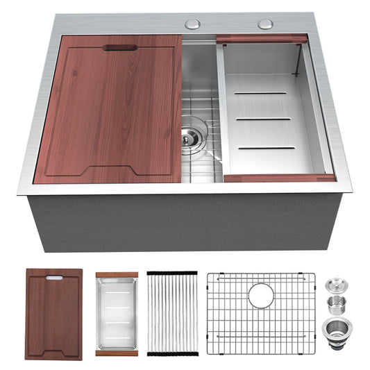 Lordear 25'' Stainless Steel Single Bowl Topmount Workstation Kitchen Sink  from Lordear 2000