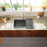 30" W x 18" D Stainless Steel Kitchen Sink 16 Gauge Gunmetal Balck with Bottom Grid Undermount | Kitchen Sink, Kitchen Sinks, Stainless Steel Kitchen Sink, Undermount Kitchen Sink, Undermount Sink | Lordear