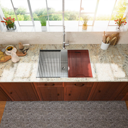 Lordear 27'' Stainless Steel Single Bowl Workstation Kitchen Sink with Accessories  from Lordear