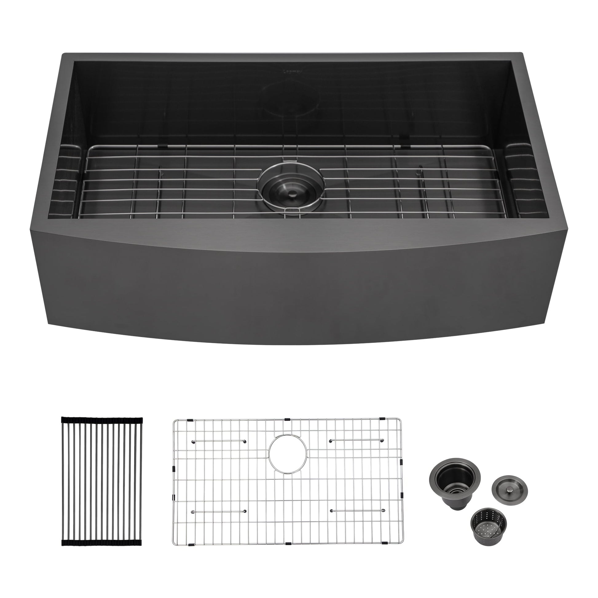 Lordear 30in L x20in W Black Farmhouse Kitchen Sink Stainless Steel Sink 18 Gauge Single Bowl  from Lordear