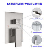 Lordear 10 inch Brushed Nickel Rain Shower Head System with Faucet | Shower Faucets & System | Lordear