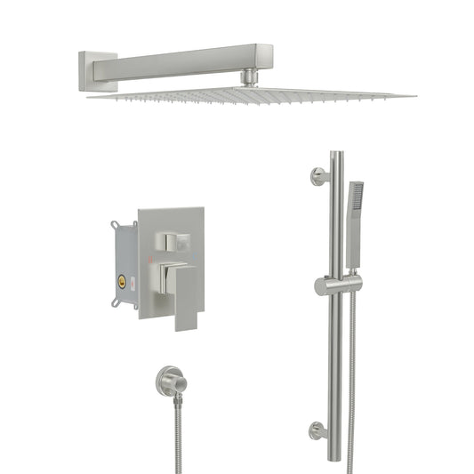 10 Inch Rainfall Square Shower System Shower Head with Handheld Shower  from Lordear