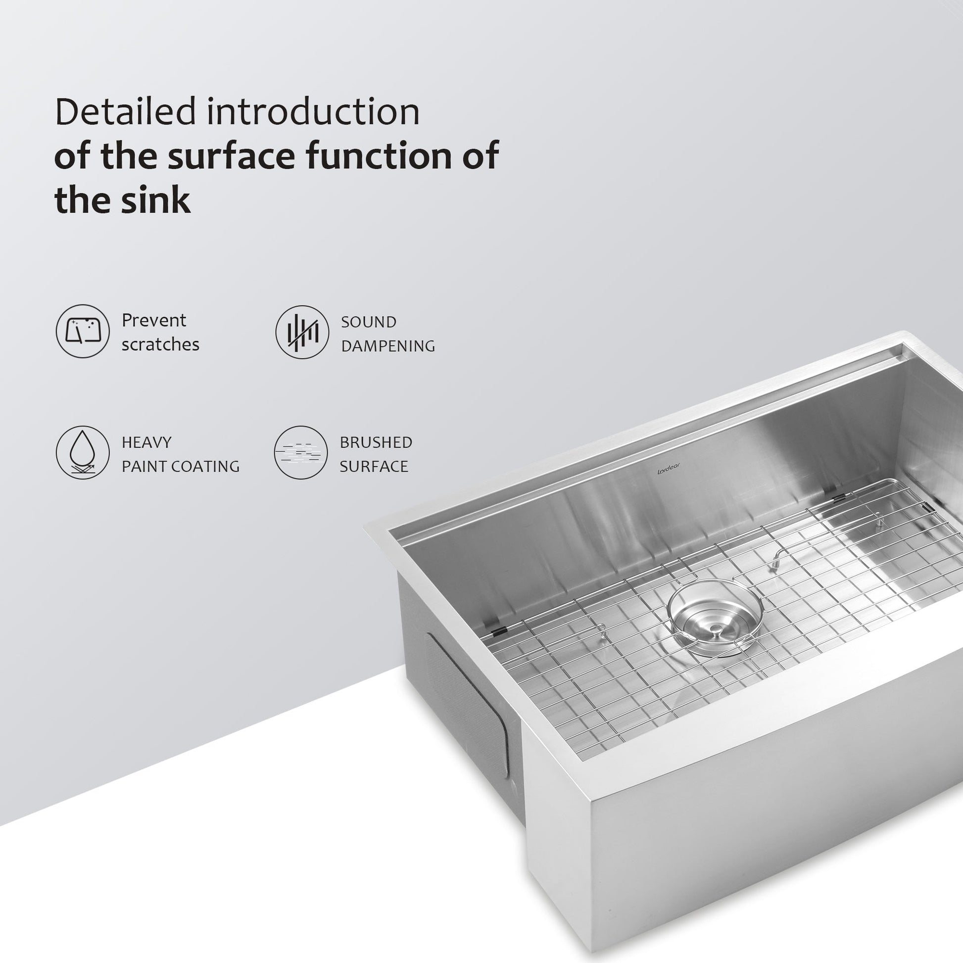 Lordear 36in x 22in x 10in Apron Front Farmhouse Kitchen Sink in Stainless Steel Brushed Nickel  from Lordear