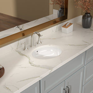 Lordear 19.5in x 16in x 8.3in White Oval Bathroom Sink Undermount Ceramic Lavatory Vanity Sink with Overflow | Bathroom Sink | Lordear