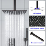 Pressure Balancing Rain Shower System Rough-in Valve Trim Kit Shower Faucet Set Complete Square Oil Rubbed Bronze from Lordear