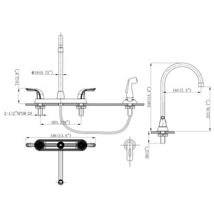 Double Handle Kitchen Faucet and Pull Out Spray Head Modern Design | Faucet, Faucet Design, Kitchen Faucets, Pull Out Kitchen Faucet, Sink Faucet, Two Handle Faucet | Lordear