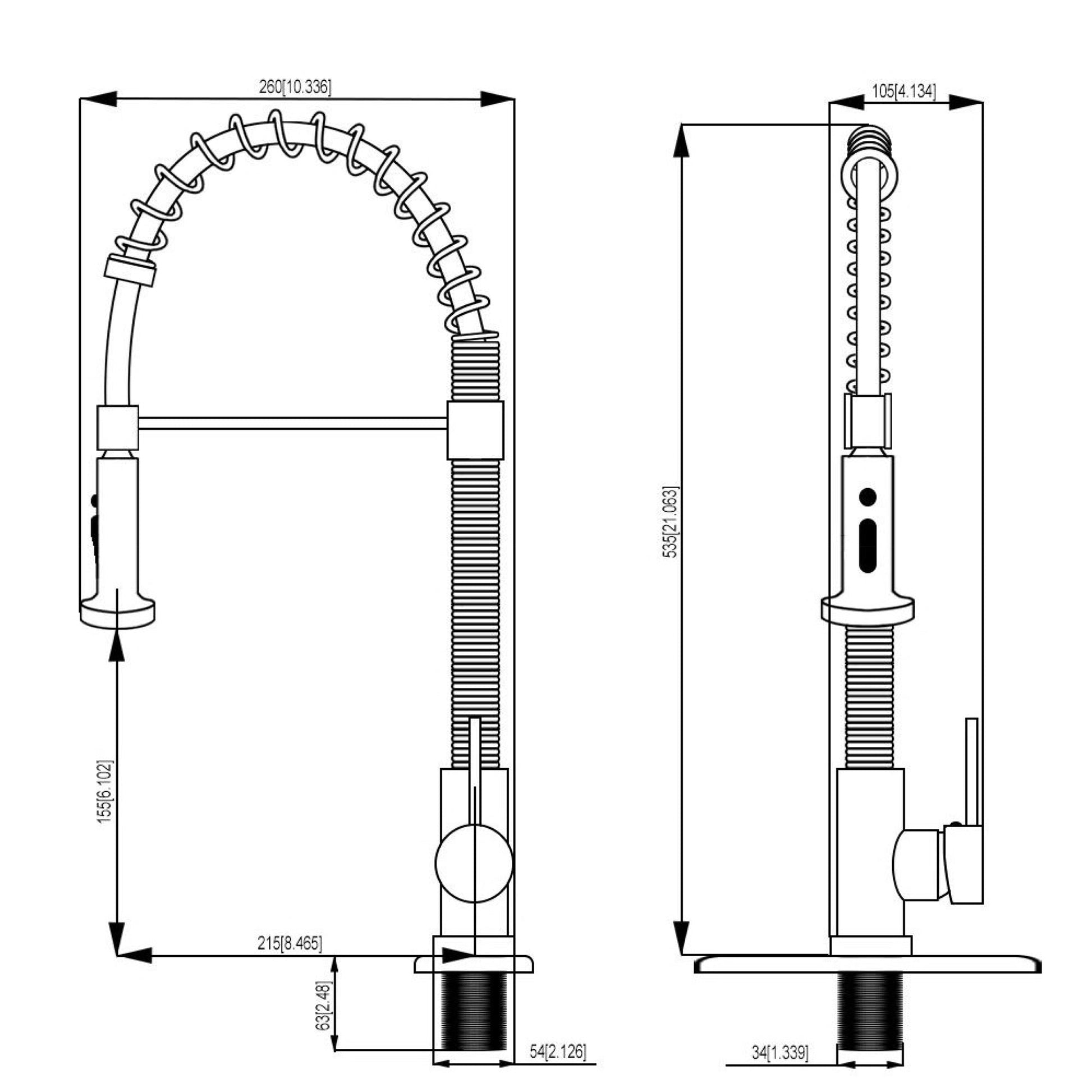 Pull Down Kitchen Faucet Kitchen Taps Single Handle Shape of Spring in Brushed Nickel  from Lordear